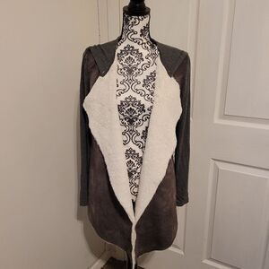 Naked zebra faux suede hooded jacket